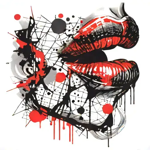 lip kiss tattoo design idea