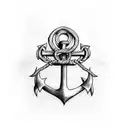 anchor and skulls tattoo design idea