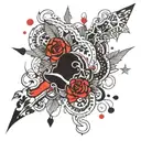 Mapa trash polka style tattoo tattoo design idea