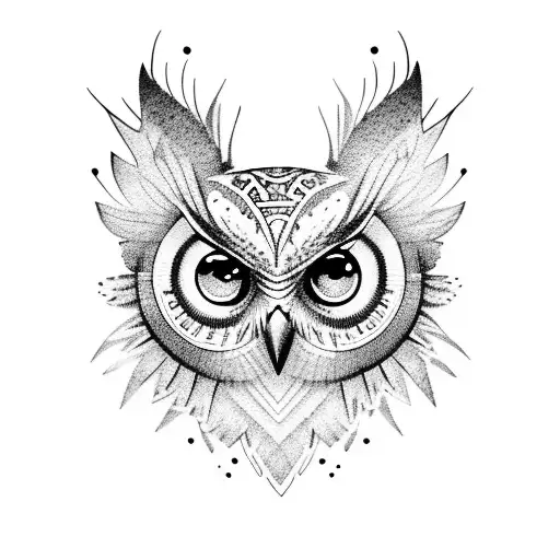 Small owl cute tattoo design idea