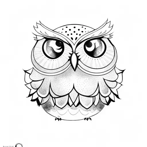 Small owl cute tattoo design idea