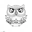 Small owl cute tattoo design idea