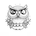 Small owl cute tattoo design idea