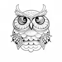 Small owl cute tattoo design idea