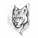 Flecha de arco con leon tattoo design idea