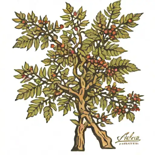 acacia tree tattoo design idea