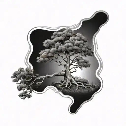 acacia tree tattoo design idea