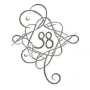 88 block numbers with infinity symbol intertwined tattoo design idea