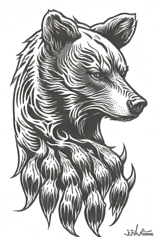 bear paw tattoo design idea