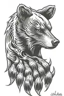 bear paw tattoo design idea