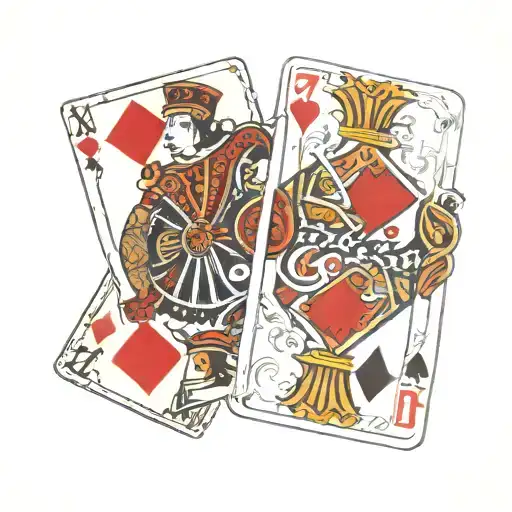 2 playing cards 7 and 2 off suit tattoo design idea
