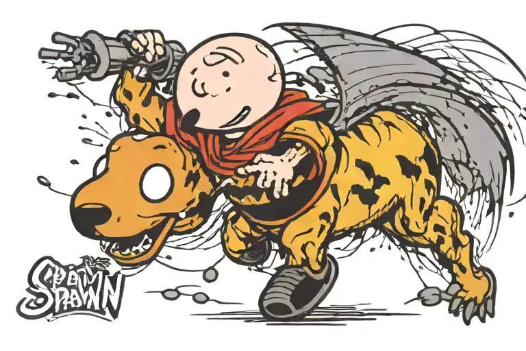 Spawn of Charlie Brown tattoo design idea