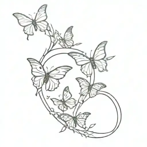 “God I Trust You” ring of thorns around the T and butterflies tattoo design idea