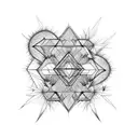 Geometrical botanical mixture with prickly pear cactus, fireweed  tattoo design idea