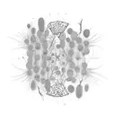 Geometrical botanical mixture with prickly pear cactus, fireweed  tattoo design idea