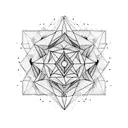 Geometrical botanical mixture with prickly pear cactus, fireweed  tattoo design idea