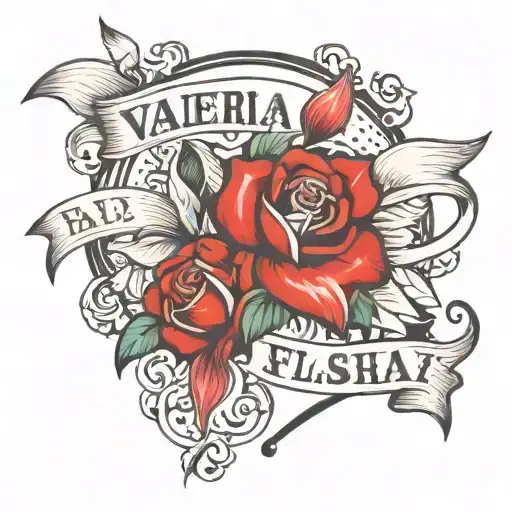 tattoo sketch name Valeria tattoo design idea