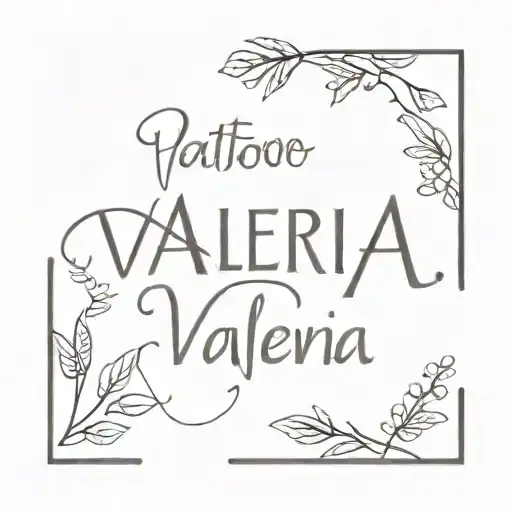 tattoo sketch name Valeria tattoo design idea