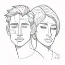 two faces   tattoo design idea