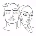two faces   tattoo design idea