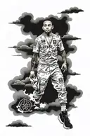 sky with cloud like Lewis Hamilton tattoo design idea