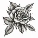 Rose with Laurel Wreath  tattoo design idea
