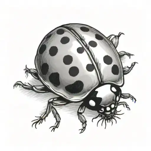 lemon ladybug sitting tattoo design idea