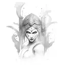 woman warrior  tattoo design idea