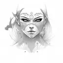 woman warrior  tattoo design idea
