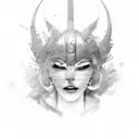 woman warrior  tattoo design idea