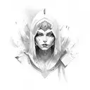 woman warrior  tattoo design idea
