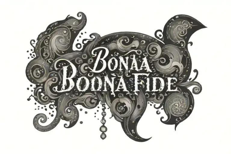 the quote Bona Fide in a cool font tattoo design idea