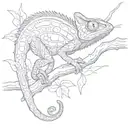  Chameleon walking on a branch representing tattoo design idea
