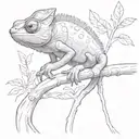  Chameleon walking on a branch representing tattoo design idea