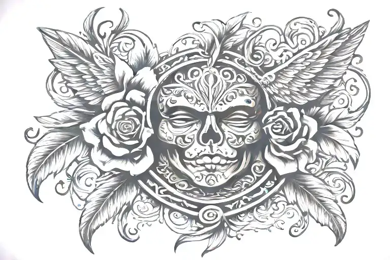 Pectoral tattoo design idea
