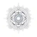 A mandala design featuring Isabelle, the client's favorite thing, in a stylized and artistic way tattoo design idea