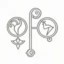 aries and libra symbol tattoo design idea