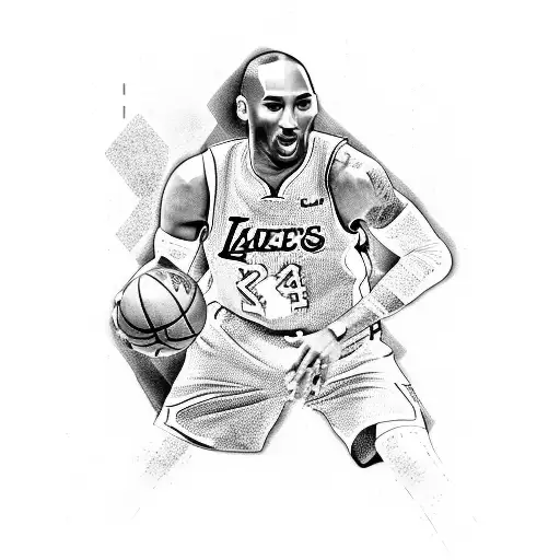 Kobe Bryant's jersey number surrounded by binary code tattoo design idea