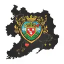 Map of Republic Srpska with heart on the city of Prijedor tattoo design idea