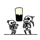 skeleton drinking beer tattoo design idea