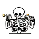 skeleton drinking beer tattoo design idea