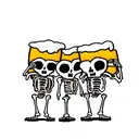 skeleton drinking beer tattoo design idea