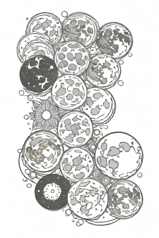 moon phases tattoo design idea