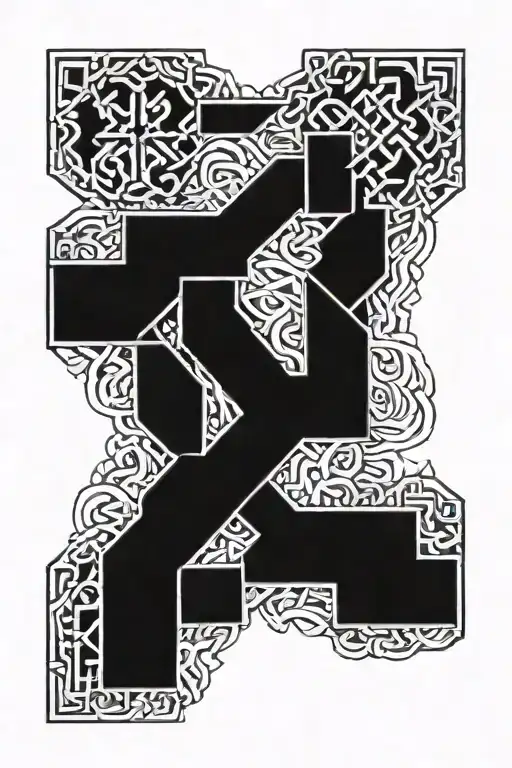 Jerusalem cross intertwined tattoo design idea
