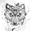 Growling Wolf tattoo design idea