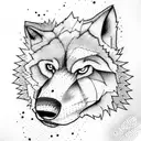 Growling Wolf tattoo design idea