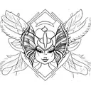 A creative tattoo design combining Tinker Bell and a purple feather tattoo design idea