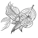 A creative tattoo design combining Tinker Bell and a purple feather tattoo design idea