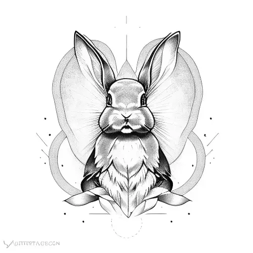 Seraphim rabbit tattoo design idea