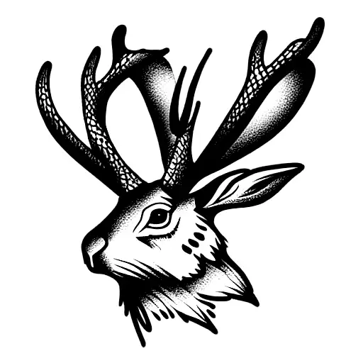 Jackalope tattoo design idea